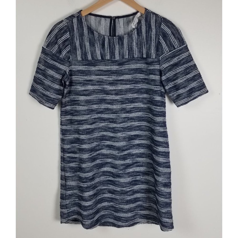 BCBG Generation Women's Sz. S Blue & White Stripe Textured Sheath Dress